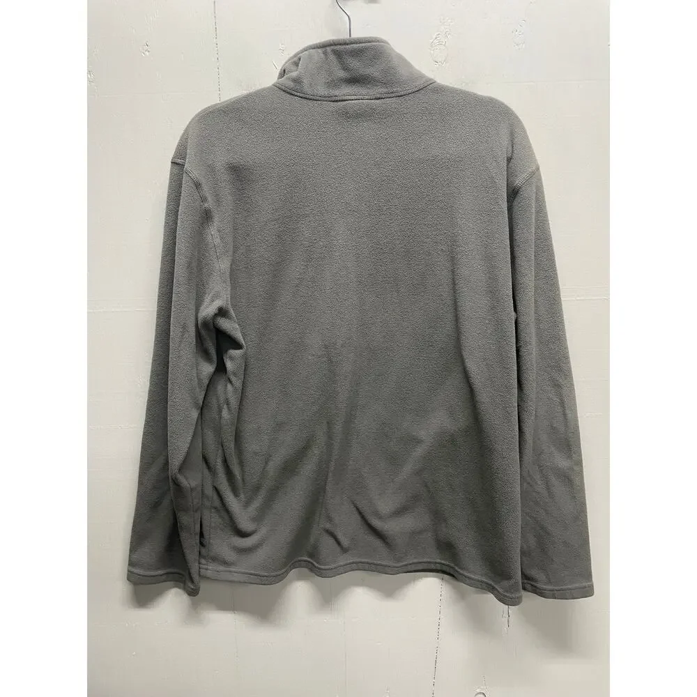North Face Men's Zip Up Fleece Jacket Size Large Gray - Has Stain and Iron Mark